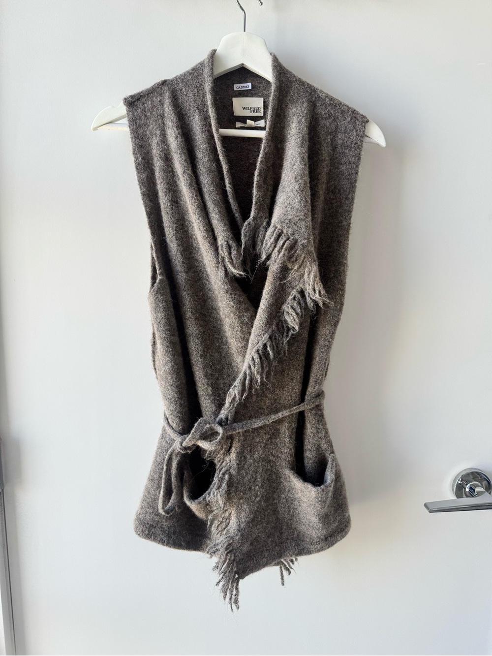 Wilfred Free Heathered Taupe Knit Cardigan